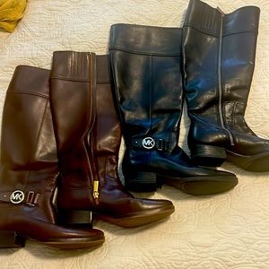 2 pair of Michael Kors leather boots!